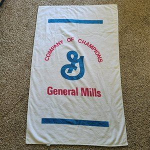 Vintage General Mills "Company of Champions" Beach Towel 55x34" Made in USA